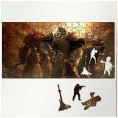 Пазл из дерева с фигурками, 230 деталей, 46х23 см игры Fallout 3 GOTY - 5372 Puzzle Wood