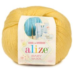 Пряжа Alize Baby Wool: 187 (Лимонный) / 3 шт / 175 м / 50 г / шерсть 40%, акрил 40%, бамбук 20%