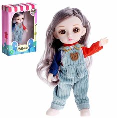Кукла модная шарнирная Арина в комбинезоне Denco Store