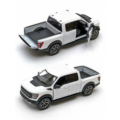 Металлическая машинка Kinsmart 1:46 «2022 Ford F-150 Raptor» инерционная, белая KT5436D-3