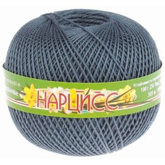 Пряжа ПНК Кирова Нарцисс серый (7110), 100%мерсеризованный хлопок, 100г, 395м, 1шт