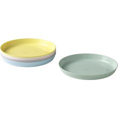 Детские тарелки икеа калас (IKEA KALAS) 6 шт, многоразовые пластиковые тарелки, разные цвета