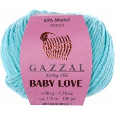 Пряжа Gazzal Baby Love зеленая бирюза (1614), 55%модал/45%акрил, 115м, 50г, 1шт