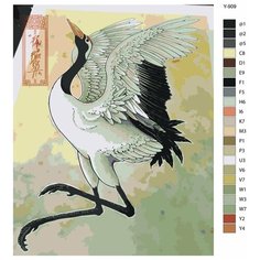Картина по номерам Y-909 "Японский журавль" 70x90 Brushes Paints