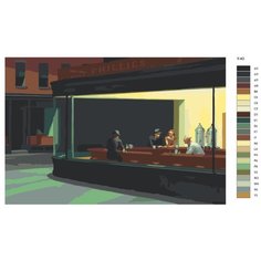 Картина по номерам Y-40 "Репродукция Эдварда xоппера-Ночная жизнь " 70x110 Brushes Paints