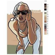 Картина по номерам V-208 "Grand Theft Auto (GTA) девушка" 80x120 Brushes Paints