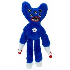 Мягкая игрушка Хагги Вагги синий 45см, Многоглазая версия Huggy Wuggy и Kissy Missy из игры Poppy playtime, Huggy Wuggy антистресс многоглазый хаги ваги Pixel Crew