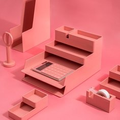 Органайзер настольный Deli ENS001pink Nusign розовый пластик