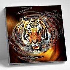 Алмазная мозаика на холсте 30х30 Могучий тигр, 11 цветов DIY