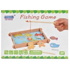 Развивающая обучающая игра Рыбалка магнитная с удочками, Сюжетно-игровой набор, игрушка детская деревянная Zhorya
