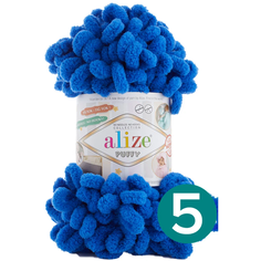 Пряжа Alize Puffy, 100 г, 9 м, 5 шт., 141 василек
