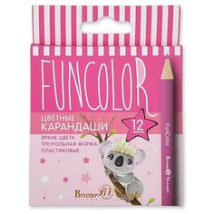 Карандаши цветные укороченные FUNCOLOR пласт, 12цв, 30-0090 Bruno Visconti