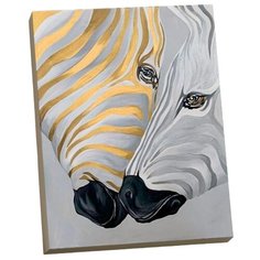 Набор для творчества Картина по номерам с поталью 40х50 ДВЕ зебры (11 цветов) HR0387/18 нет бренда