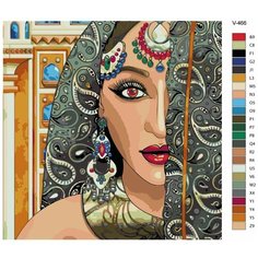 Картина по номерам V-466 "Прекрасная индианка", 70x70 см Brushes Paints
