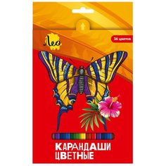 Карандаши цветные 36 цв. "Лео" "Ярко" LBSCP-36 заточенные