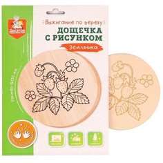 Дощечка для выжигания "Земляника" (круг 130 мм, конверт А5) 04460 Десятое королевство