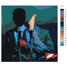 Картина по номерам Z-230 "Мужчина в паре с ногой" 70x70 Brushes Paints