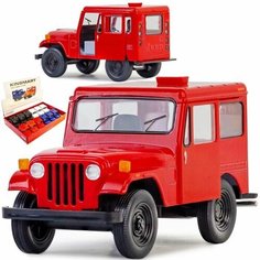 Машинка игрушка детская 1:26 1971 Jeep DJ-5B (Джип Почтовый диспетчер) 12,5 см, металлическая, инерционная / Красный Kinsmart