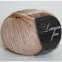 Пряжа SEAM Ламбада фине (Сеам), св. бежевый - 25, 55% мерсеризованный хлопок, 45% вискоза, 5 мотков, 50 г, 170 м.