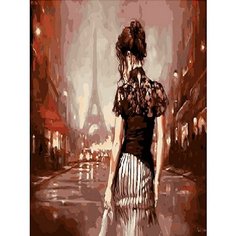 Картина по номерам Одна по Парижу 40х50 см Hobby Home