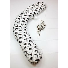 Подушка+чехол для беременных многофункциональная белый кошки Magic Jewel, Россия 190см 2200-4