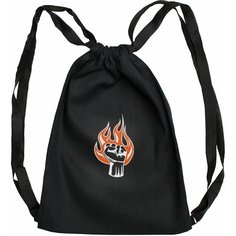 Мешок для обуви ExSport "Power" / Летний легкий рюкзак LETO, черный с черными лямками