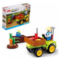 Конструктор Город «Сельхоз трактор», 80 деталей Sluban