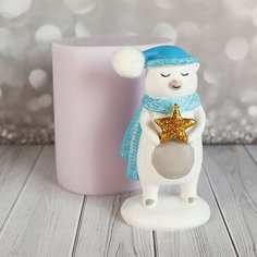 Силиконовая форма для мыла, Мишка с звёздочкой Helena Mold