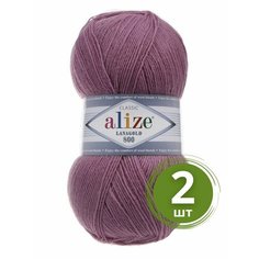 Пряжа Alize Lanagold 800 (Ланаголд 800) - 2 мотка Цвет: 440 темно-сухая роза 49% шерсть, 51% акрил 100г 730м