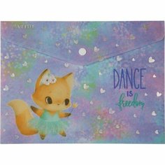 Папка-конверт на кнопке А5, 240 х 170 мм, 180 мкм, горизонтальная, deVENTE Dance Fox
