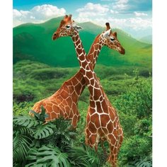 Школа талантов Алмазная мозаика с частичным заполнением «Жирафы» 50x60 см, на подрамнике