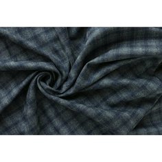 Ткань фланель в серо-синюю клетку Corneliani