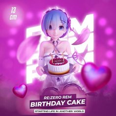 Аниме фигурка Re: Zero Rem Birthday Cake Ver. / 13 см Lawe