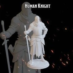 Рыцырь человек мужчина 52,7мм фигурки/миниатюры (ДнД, DnD, D&D, Dungeons & Dragons, Pathfinder, Подземелья и Драконы, Wargames) Лавка Приключенца