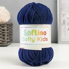 Пряжа 100% акрил "Softy Kids" 90м +-5м 50 гр цвет 64 глубокий синий 5443666 Softino