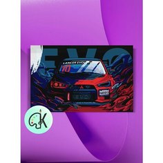 Картина по номерам на холсте Mitsubishi Lancer Evolution X, 40 х 60 см КУЛЬТУРА ЦВЕТА