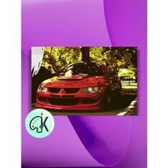 Картина по номерам на холсте Mitsubishi Lancer Evolution на парковке, 40 х 60 см КУЛЬТУРА ЦВЕТА