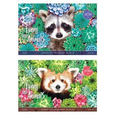 Альбом для рисования ArtSpace 40 листов, А4, на скрепке, "Забавные еноты" (А40_20257)