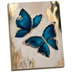 Картина по номерам Molly с поталью, 40х50 см, Синие бабочки, 13 цветов (HR0386)