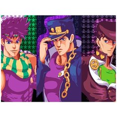 Картина по номерам на холсте аниме JoJo ДжоДжо Джотаро Джованна - 8112 Г 30x40