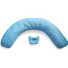 Подушка Мастерская снов для беременных V-210 MAXI материал наволочки хлопок + подушечка для малыша Голубые звездочки