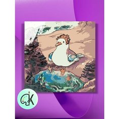 Картина по номерам на холсте Уточка в луже, 40 х 40 см КУЛЬТУРА ЦВЕТА