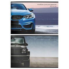 Альбом для рисования А4, 40л schoolформат Избранные Авто (100 г/кв. м, скрепка, мелованный картон, ВД-лак), 35шт.
