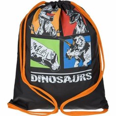 Мешок для обуви 1 отделение №1 School Dinosaurs, 330x420мм, черный