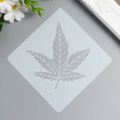 Трафарет пластик "Кленовый лист" 13х13 см Noname