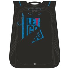 Школьный рюкзак GRIZZLY RU-438-3 черный-синий, 31х42х22