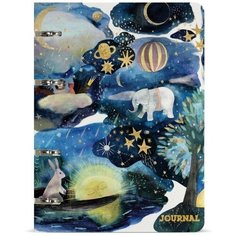 Тетрадь на кольцах, 80 листов в точку "Сон", обложка картон, матовая ламинация Soft Touch, тиснение золотой фольгой, со сменным блоком Альт