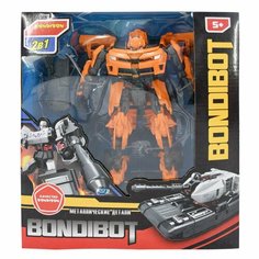 Трансформер 2в1 BONDIBOT Bondibon, ВОХ 24x27,8x10 см, метал. детали, робот- машина, арт. HD82.