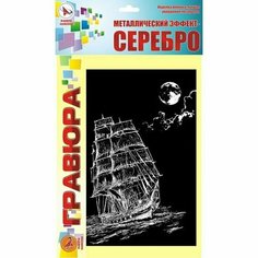 Гравюра Торговый корабль серебро Китай
