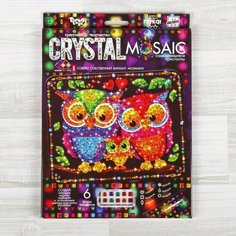 Набор для создания мозаики «Совушки» CRYSTAL MOSAIC, на тёмном фоне Danko Toys